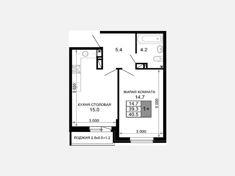 2-комнатная квартира, 39.30 м², 8/16 этаж фото 0
