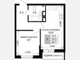 2-комнатная квартира, 35.50 м², 6/16 этаж фото 0