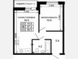 1-комнатная квартира, 37.20 м², 2/16 этаж фото 0