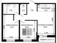 3-комнатная квартира, 55.50 м², 2/16 этаж фото 0