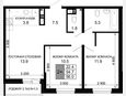 3-комнатная квартира, 54.70 м², 12/16 этаж фото 0