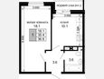 1-комнатная квартира, 35.40 м², 11/16 этаж фото 0