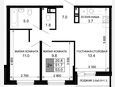 3-комнатная квартира, 51.70 м², 13/16 этаж фото 0