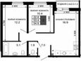2-комнатная квартира, 53.40 м², 2/16 этаж фото 0