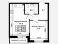 1-комнатная квартира, 37.10 м², 2/16 этаж фото 0