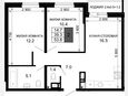 2-комнатная квартира, 52.60 м², 13/16 этаж фото 0