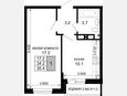 1-комнатная квартира, 34.20 м², 3/16 этаж фото 0