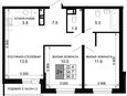 3-комнатная квартира, 54.70 м², 15/16 этаж фото 0