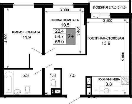 3-комн. квартира фото 0